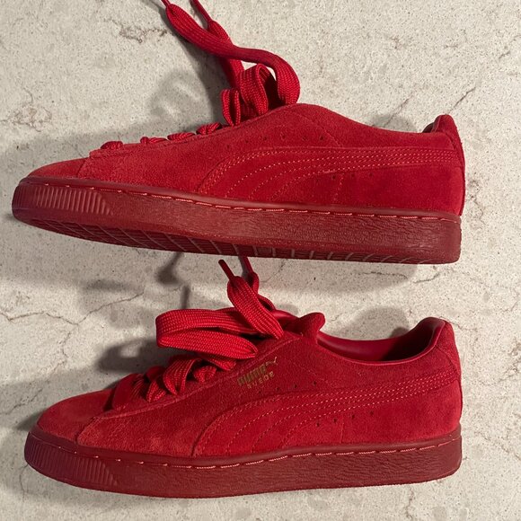 New NNB Puma Suede Classic Full Mono Red Womens Size 6.5 US Sneaker 381587-01 - Picture 6 of 6